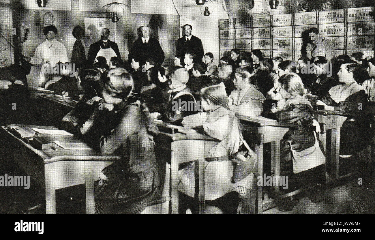 Underground school in a wine cellar at Reims, France, WW1 Stock Photo ...