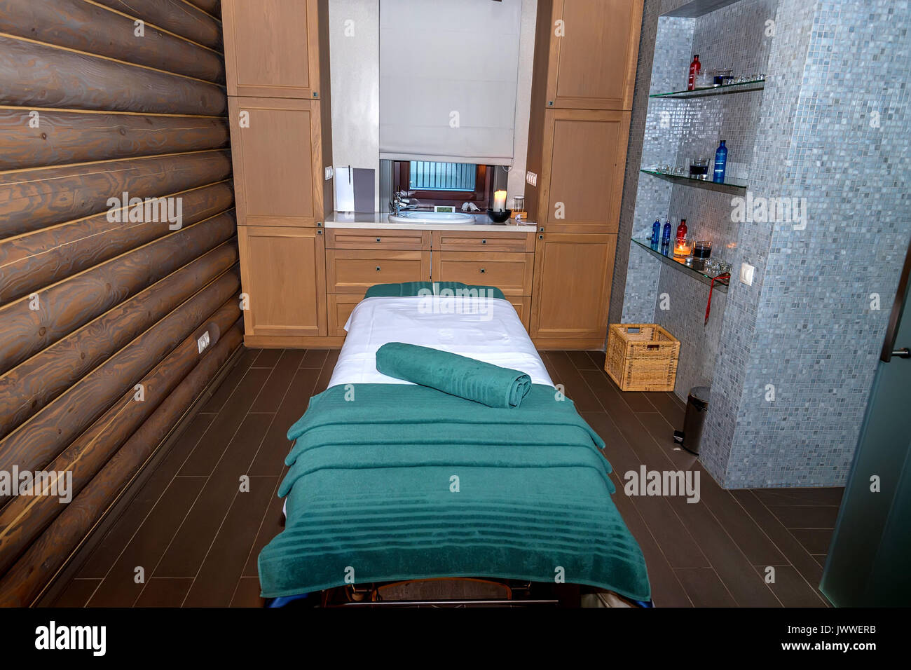 Massage Room Interior In Spa Stock Photo 153609775 Alamy