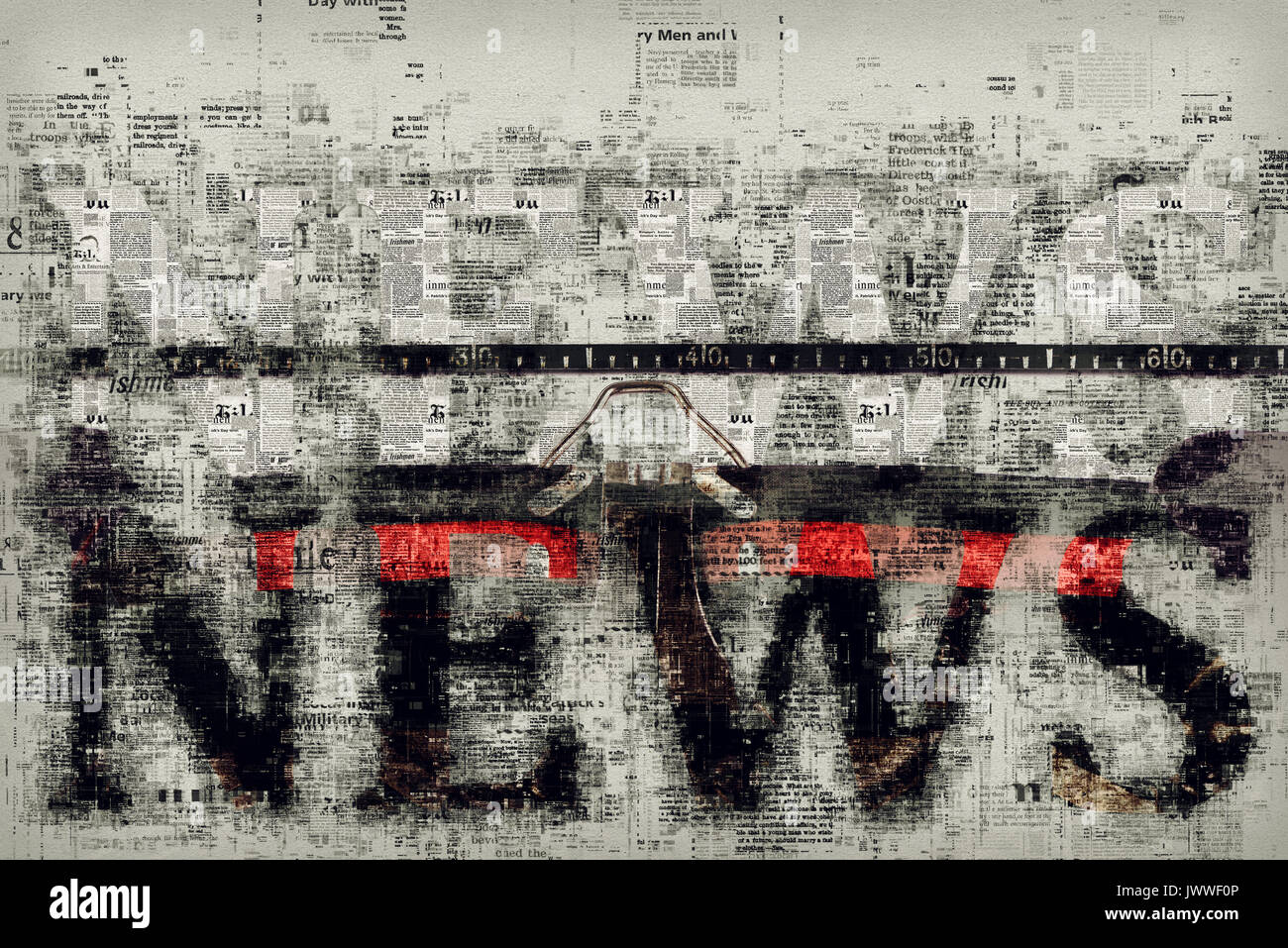 News and journalism, conceptual illustration for press, newspaper and media background Stock