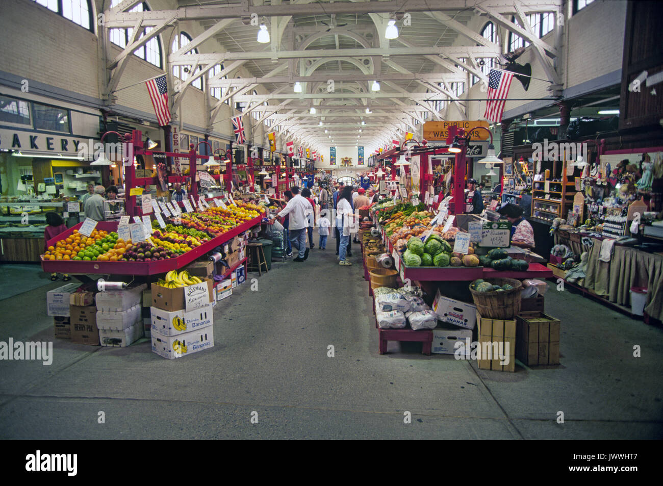 The International City Market, in downtown St. John, New Brunswick, Canada. Stock Photo
