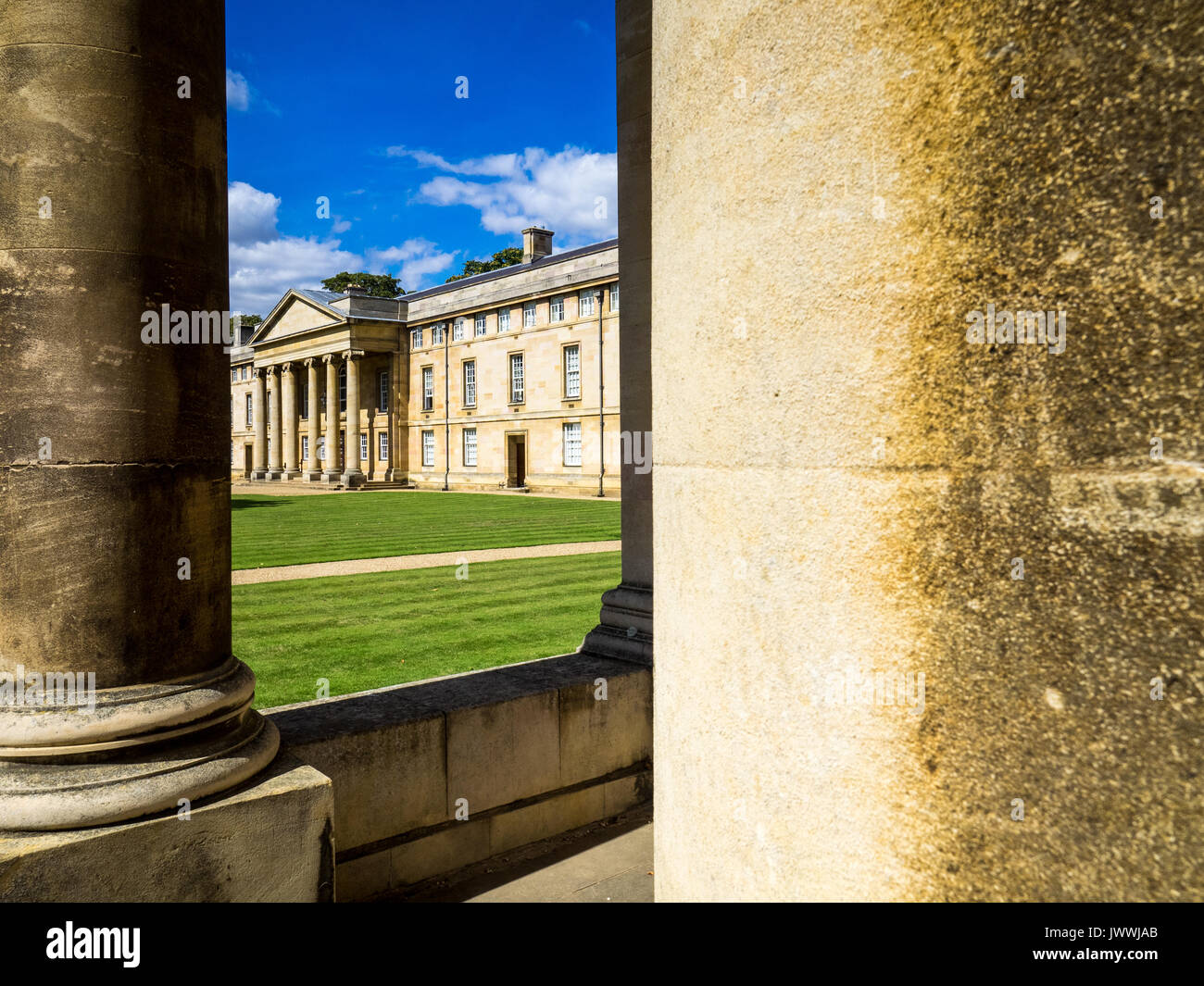Downing College Cambridge - classical buildings and lawns in Downing College, part of the University of Cambridge, founded in 1800 Stock Photo