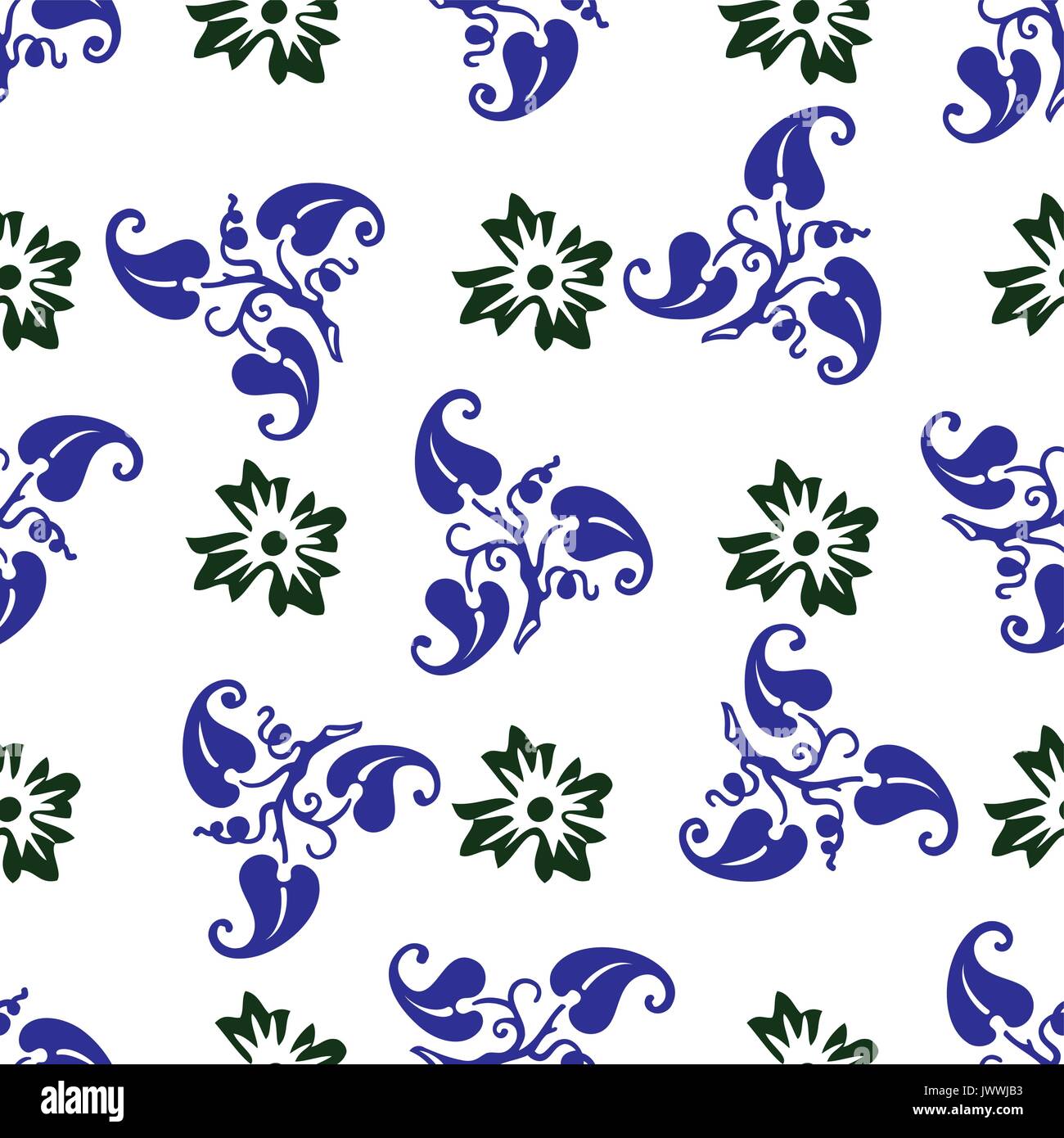 Seamless pattern with ornamental flowers. Seamless pattern can be used for wallpaper, pattern fills, web page backgrounds, surface textures Stock Vector