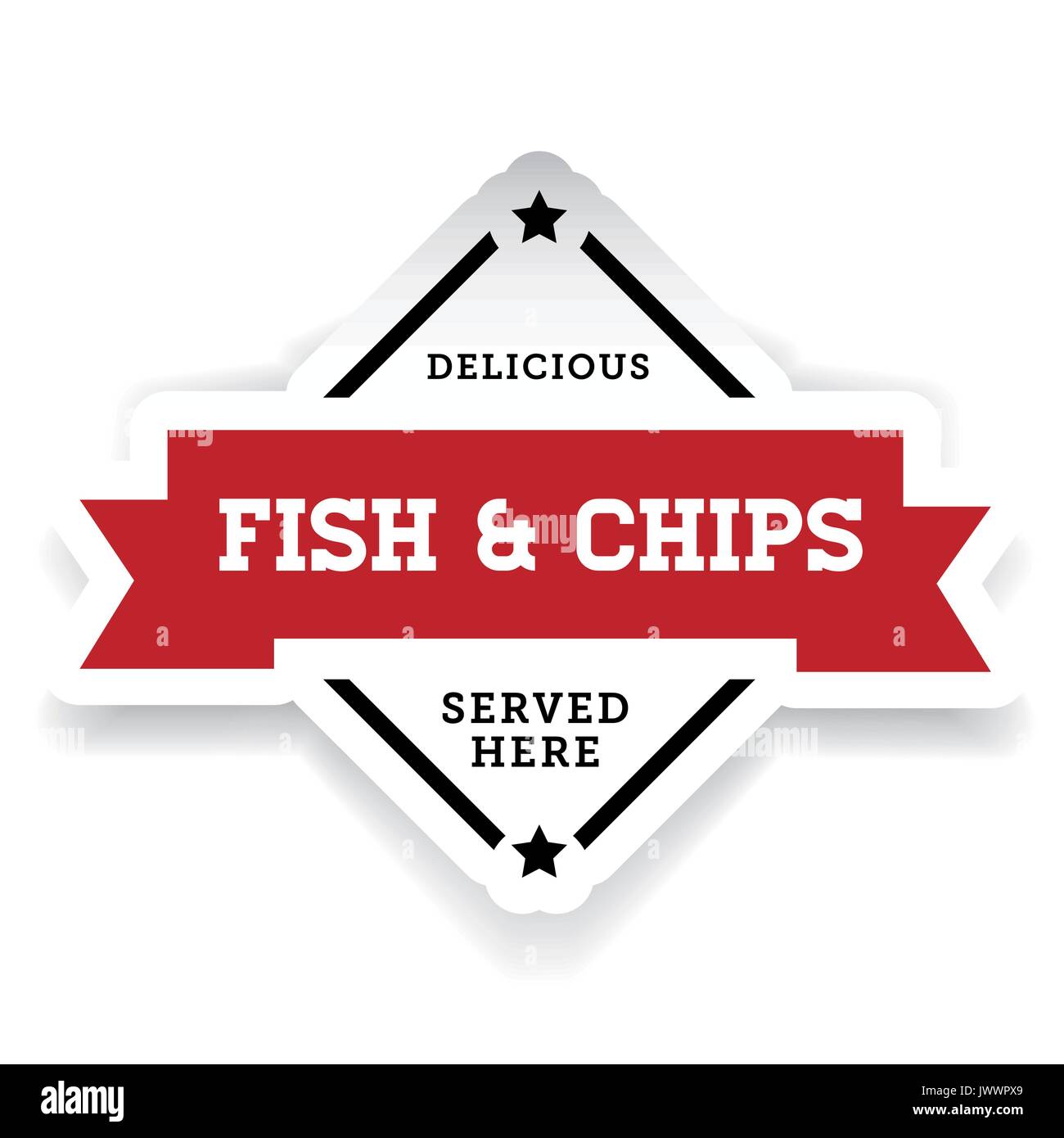 Fish and Chips vintage sign stamp Stock Vector
