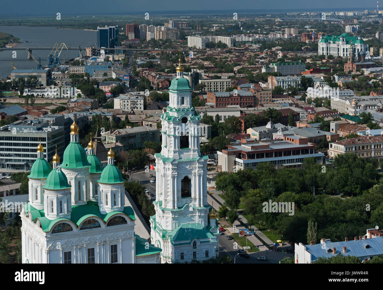 Astrakhan, Russia. View of Astrakhan and part of Astrakhan kremlin ...