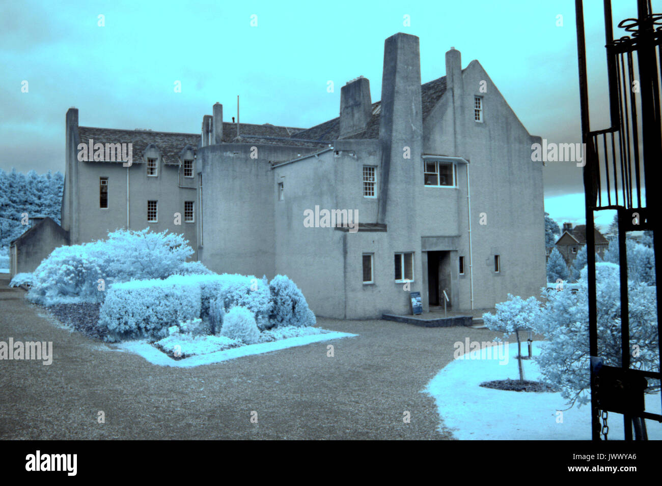 The Hill House infra red camera  showing hidden dampness  from water damage Restored mansion and designed by Charles Rennie Mackintosh Stock Photo