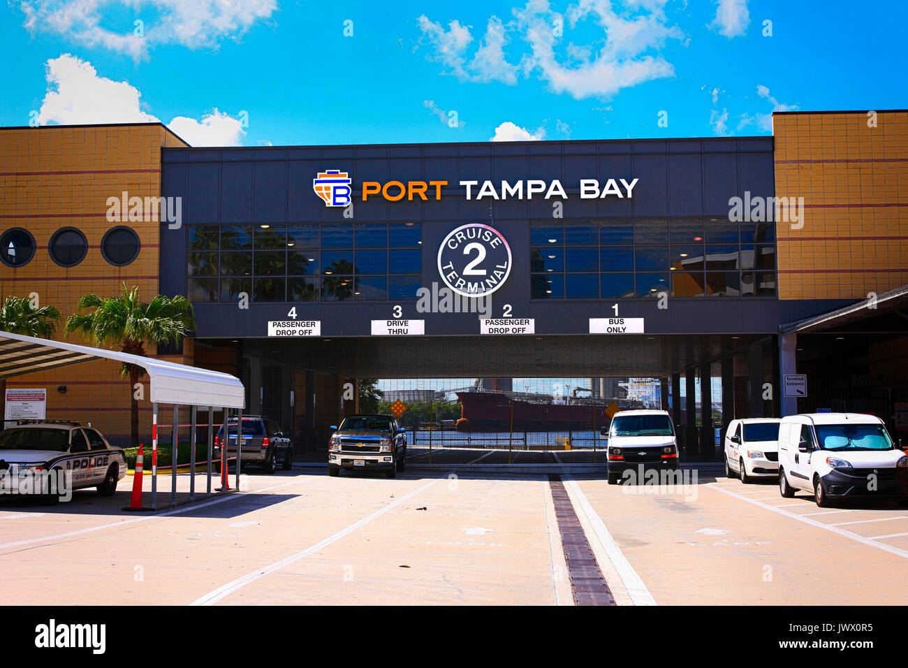 Cruise Terminal 2 building at Port Tampa Bay FL, USA Stock Photo