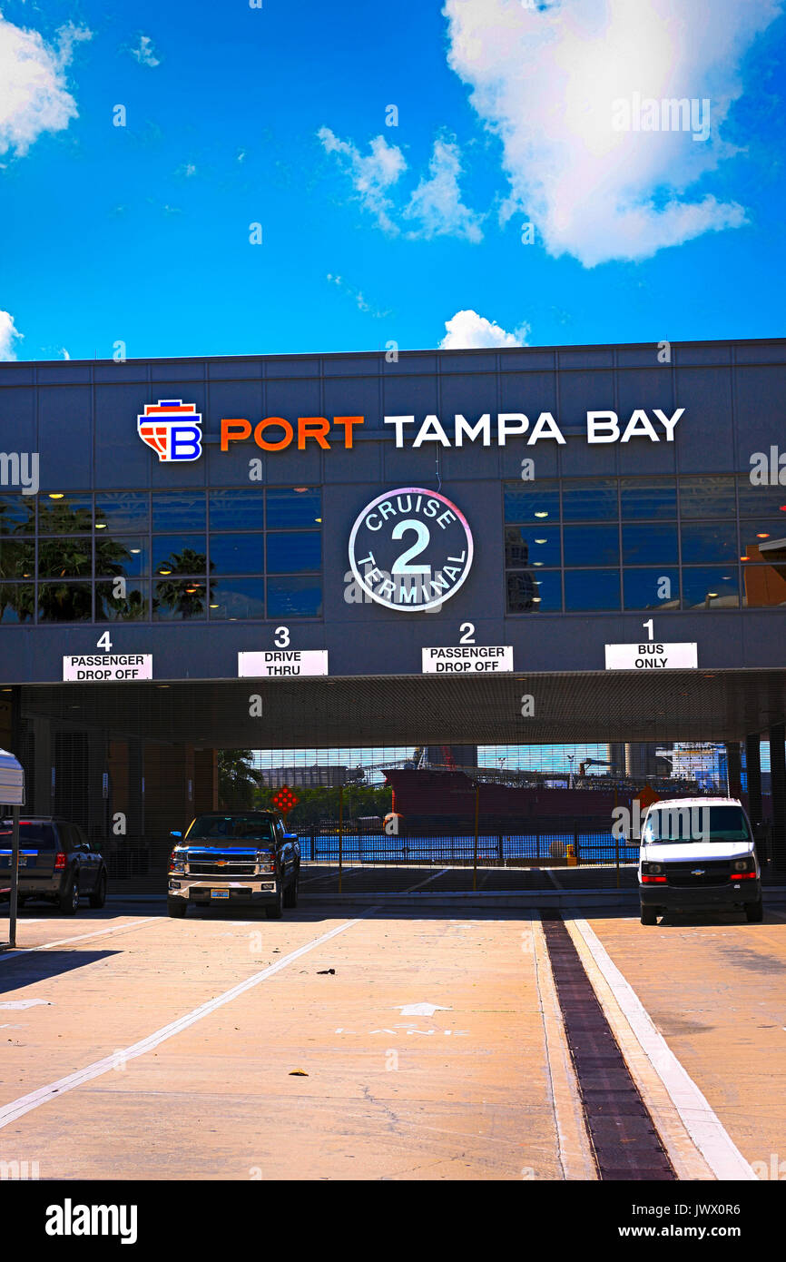 Cruise Terminal 2 building at Port Tampa Bay FL, USA Stock Photo