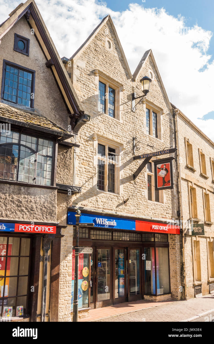 Shop / store branch of WH Smith and Post Office in period buildings, in
