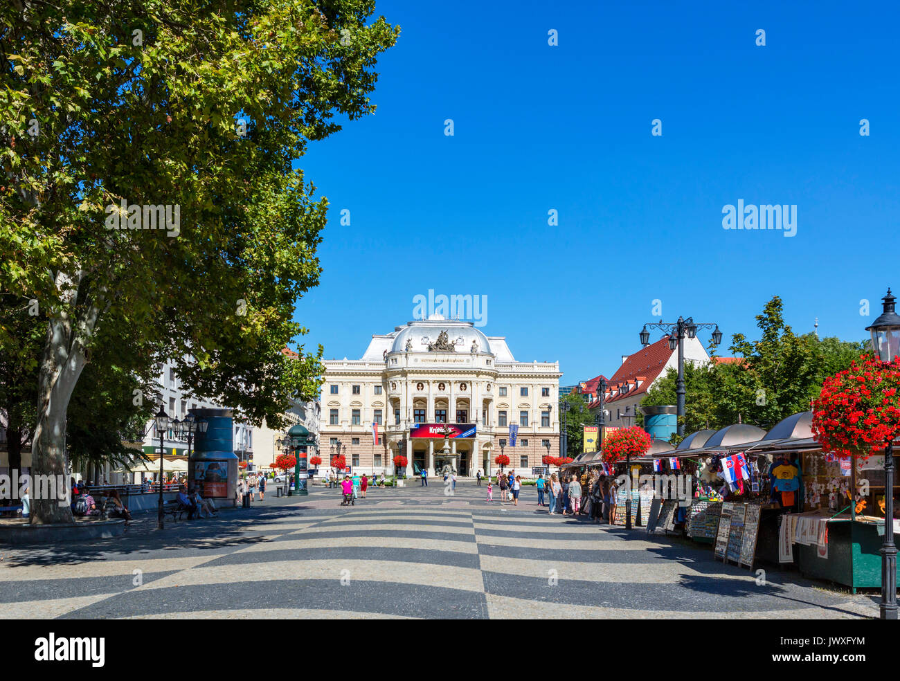 Slovak National Theatre,  Hviezdoslavovo námestie (Hviezdoslav Square), Bratislava, Slovakia Stock Photo