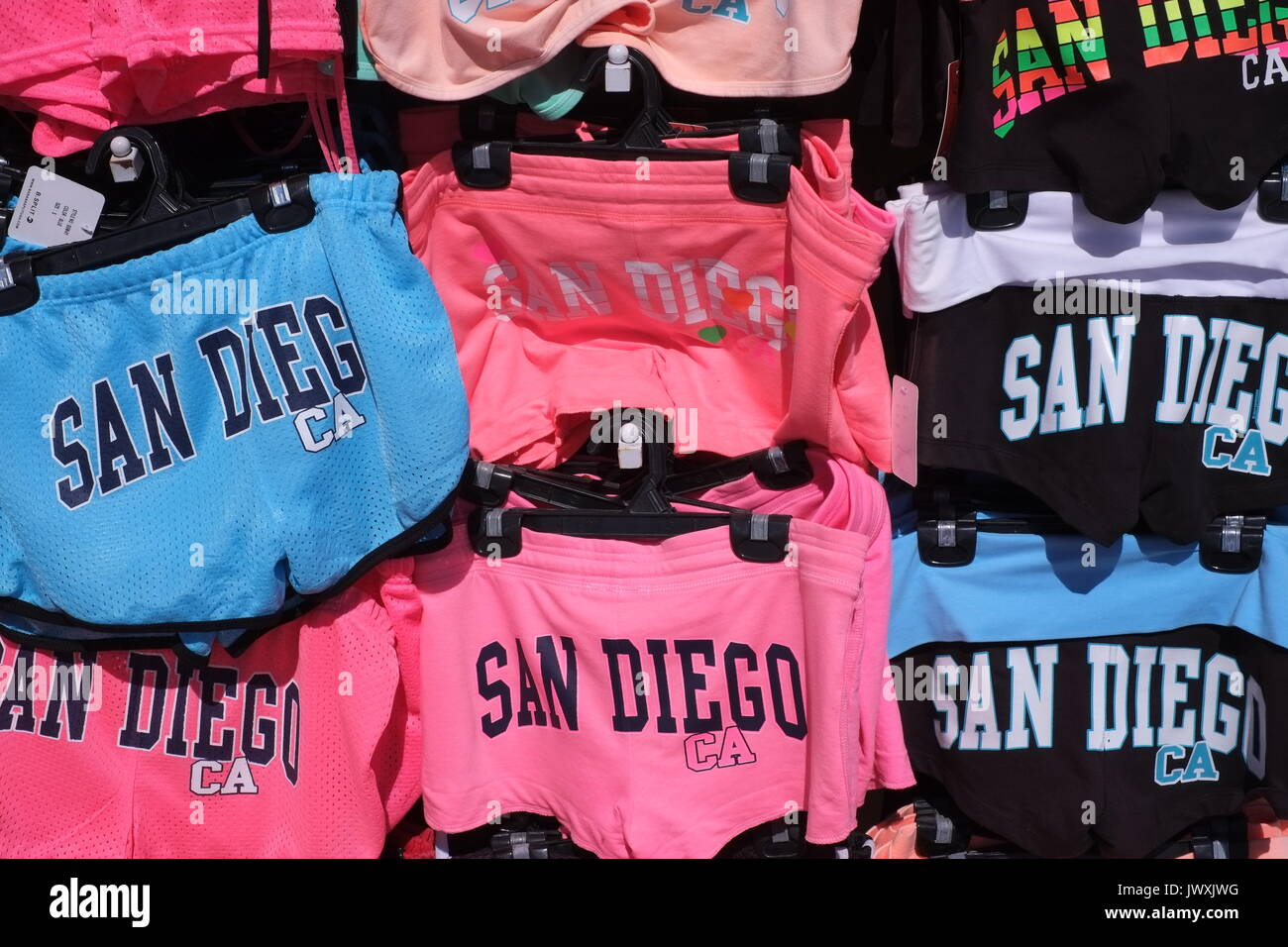 Souvenir short shorts, San Diego Stock Photo Alamy