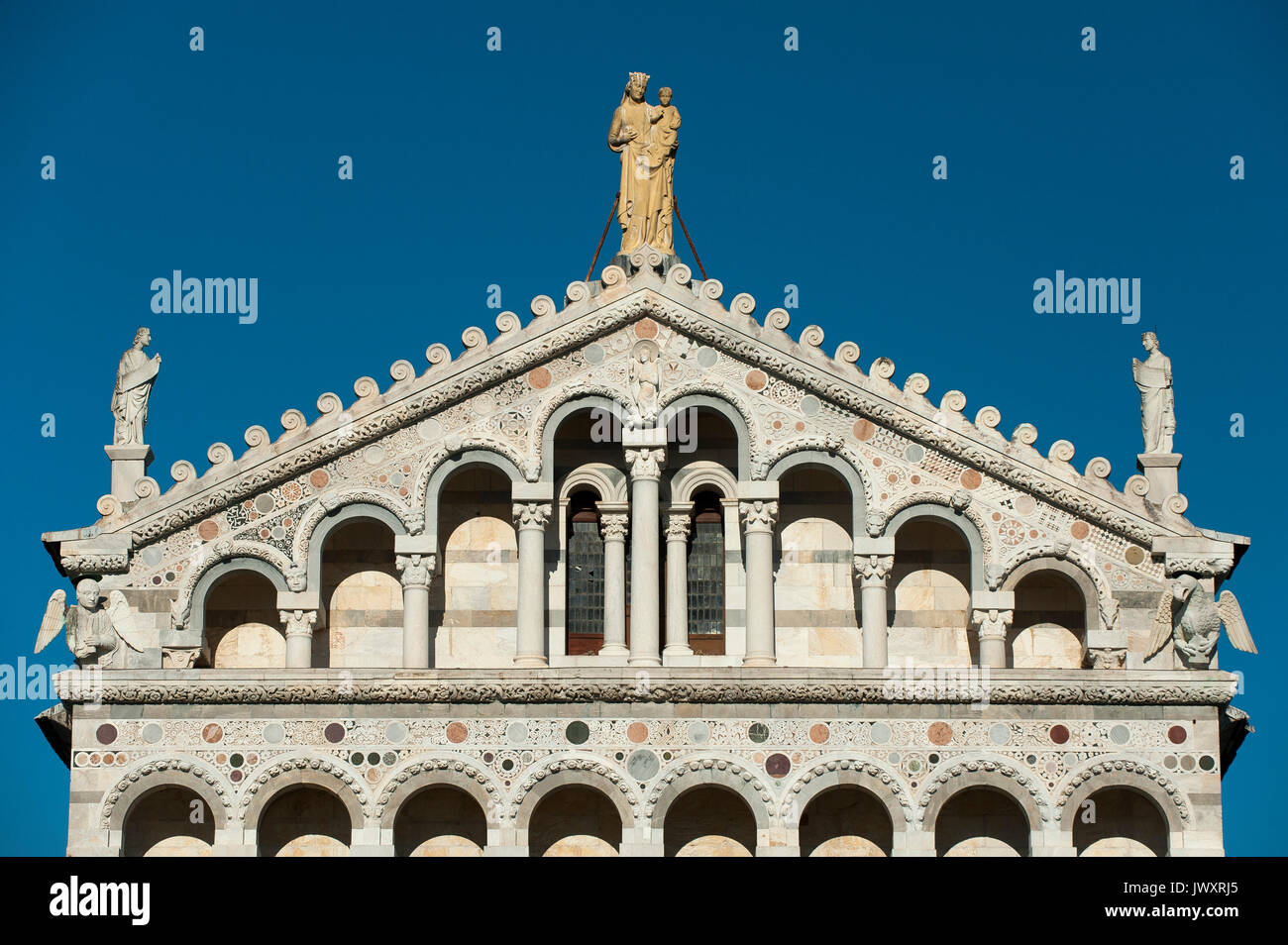Romanesque Cattedrale Metropolitana Primaziale di Santa Maria Assunta (Pisa Cathedral) on Campo dei Miracoli listed World Heritage by UNESCO in Pisa,  Stock Photo