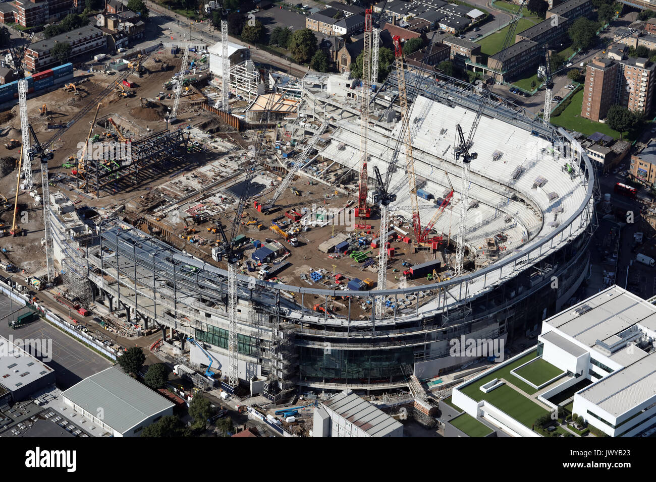 aerial view of Tottenham Hotspur White Hart Lane new stadium under construction, London, UK Stock Photo