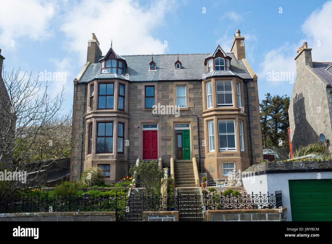 victorian houses in Lerwick, Shetland Stock Photo Alamy
