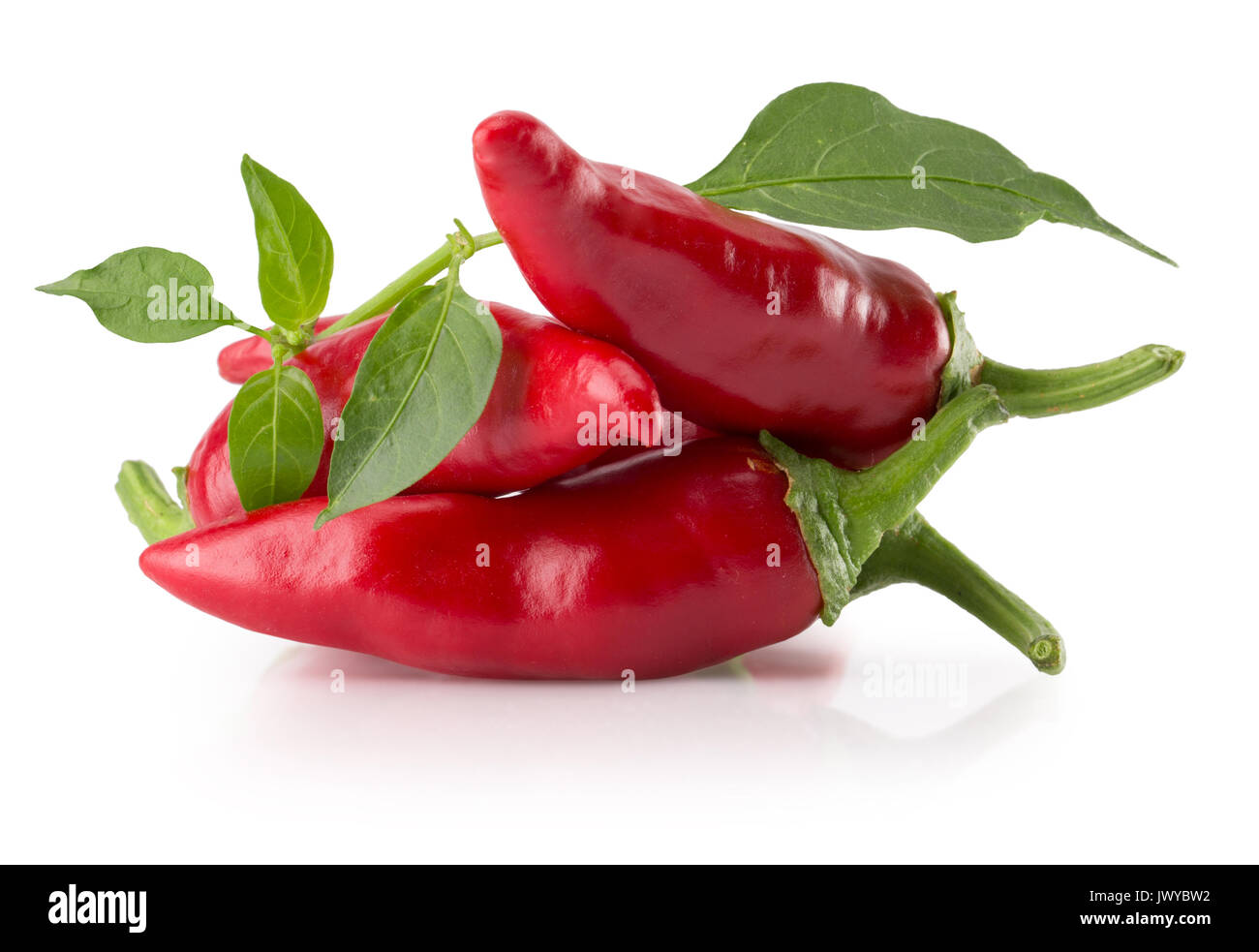 red chili peppers isolated on a white background Stock Photo - Alamy