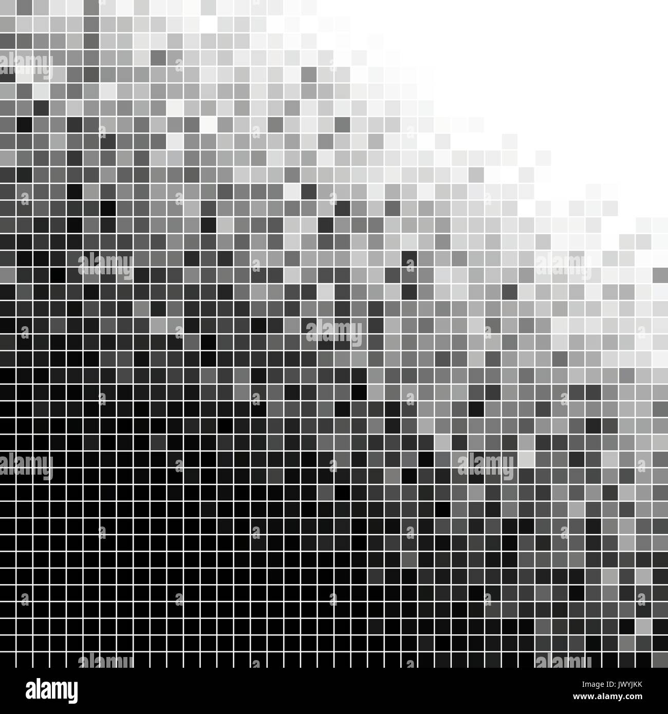 abstract vector square pixel mosaic background - black and white Stock