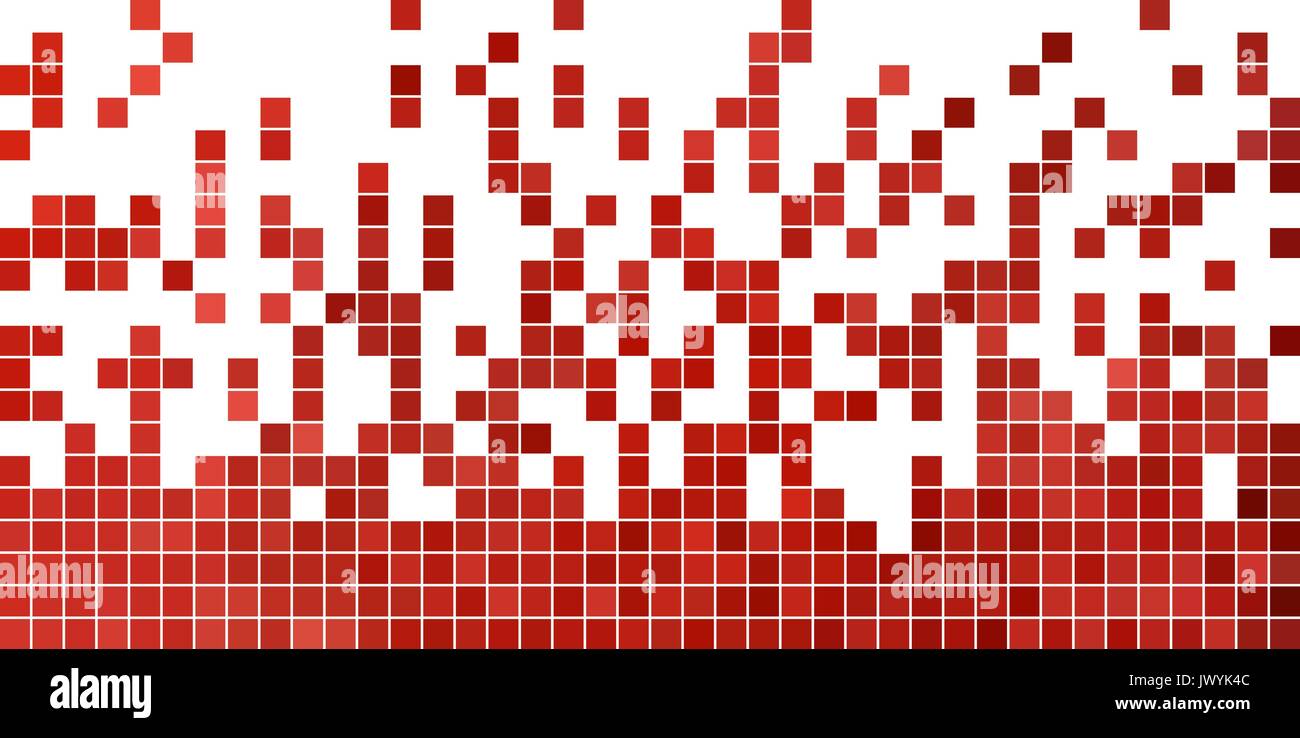 abstract vector square pixel mosaic background - red Stock Vector Image ...