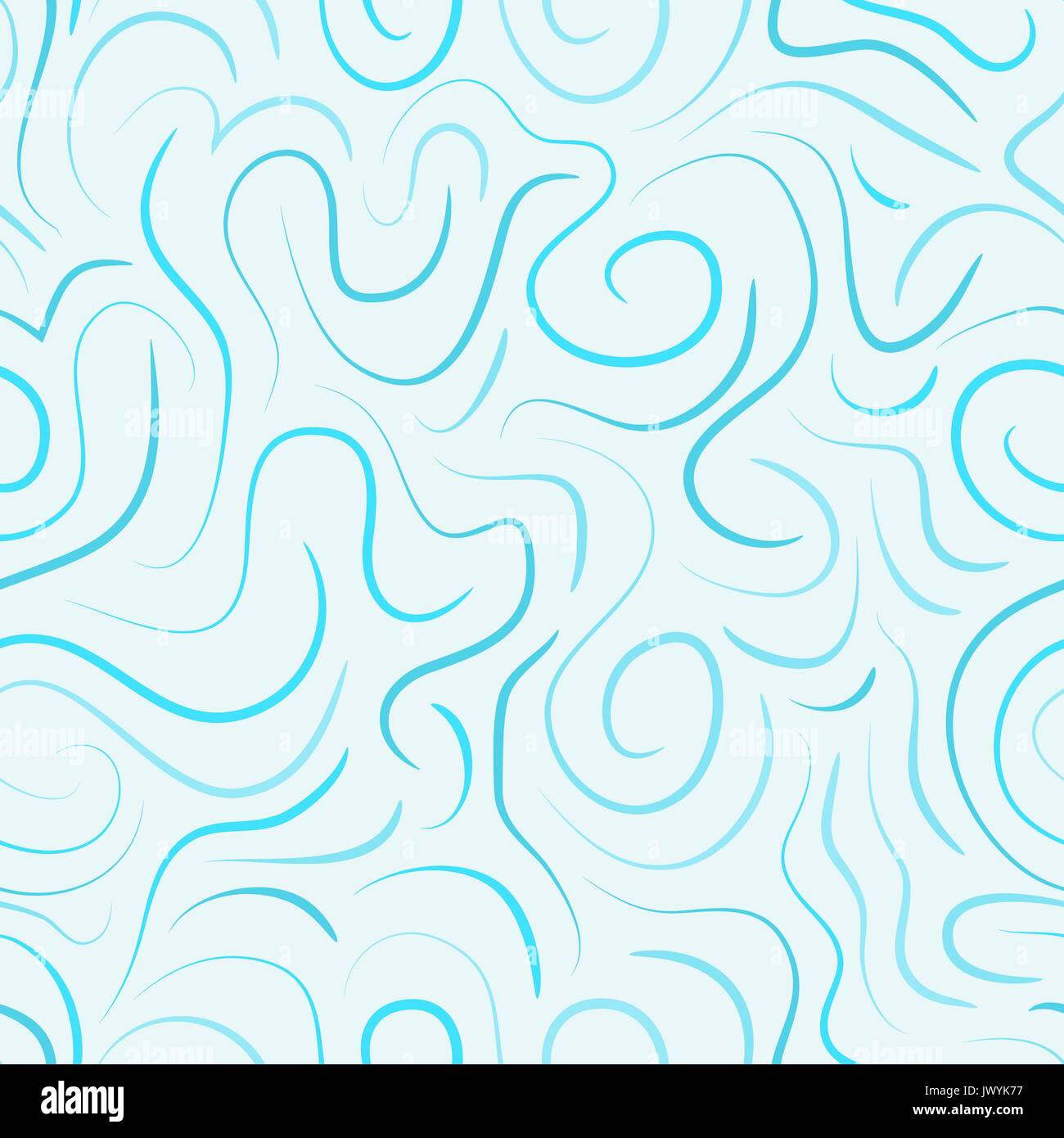 abstract vector colored swirls seamless pattern - blue Stock Vector