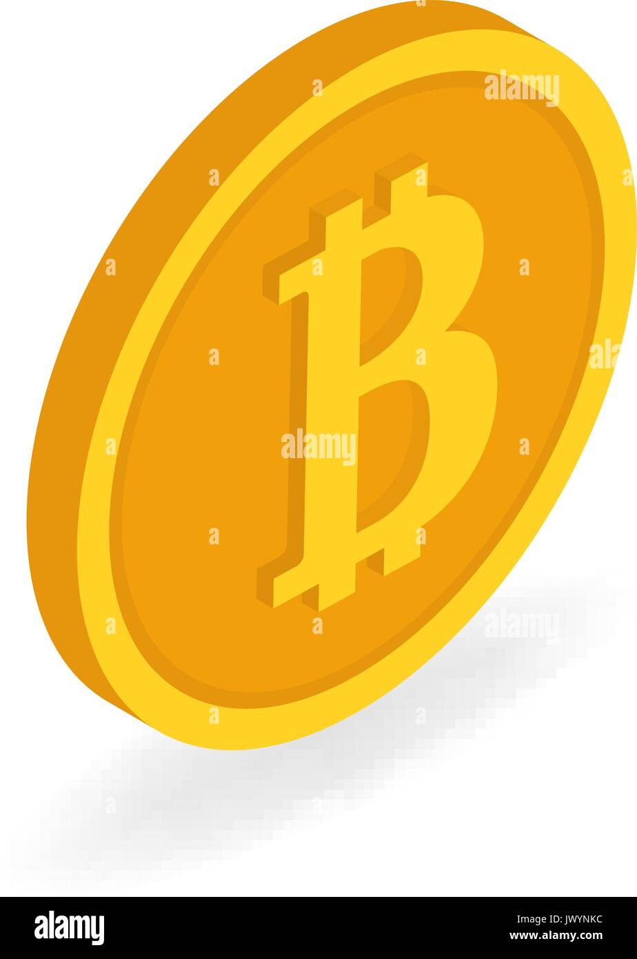 Coin bitcoin on a white background. Isometric vector illustration Stock ...