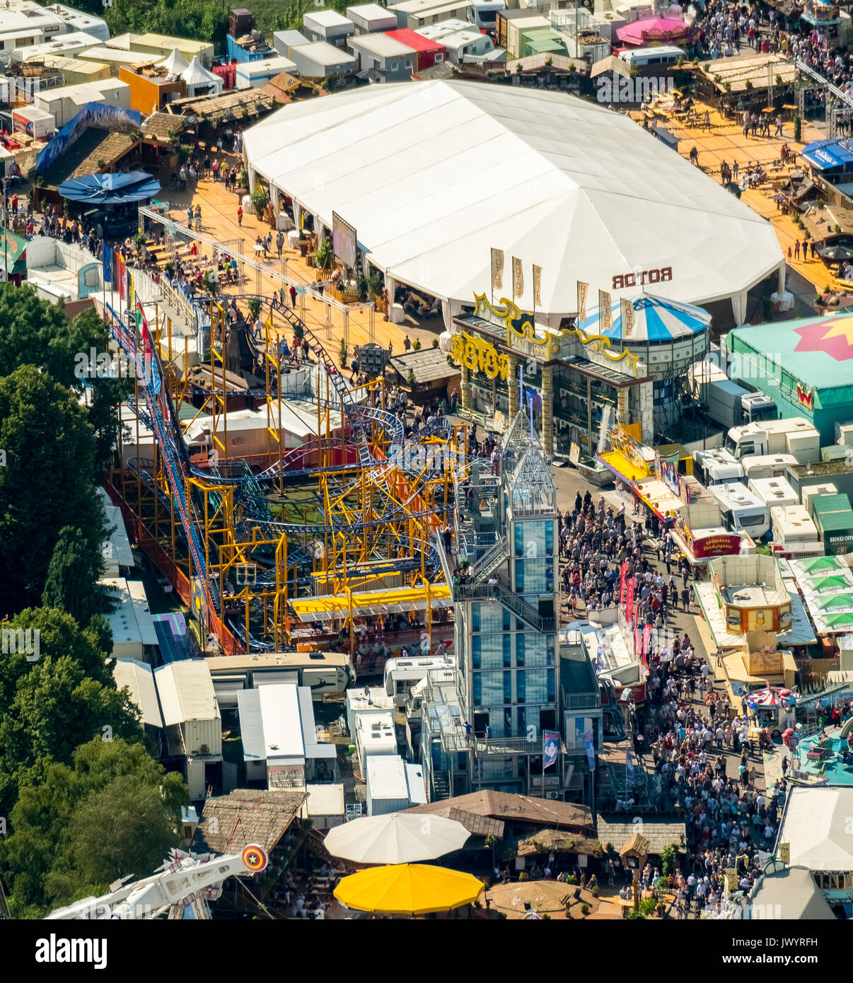 582. Cranger fair, fairground carousel, roller coaster, Ferris wheel ...
