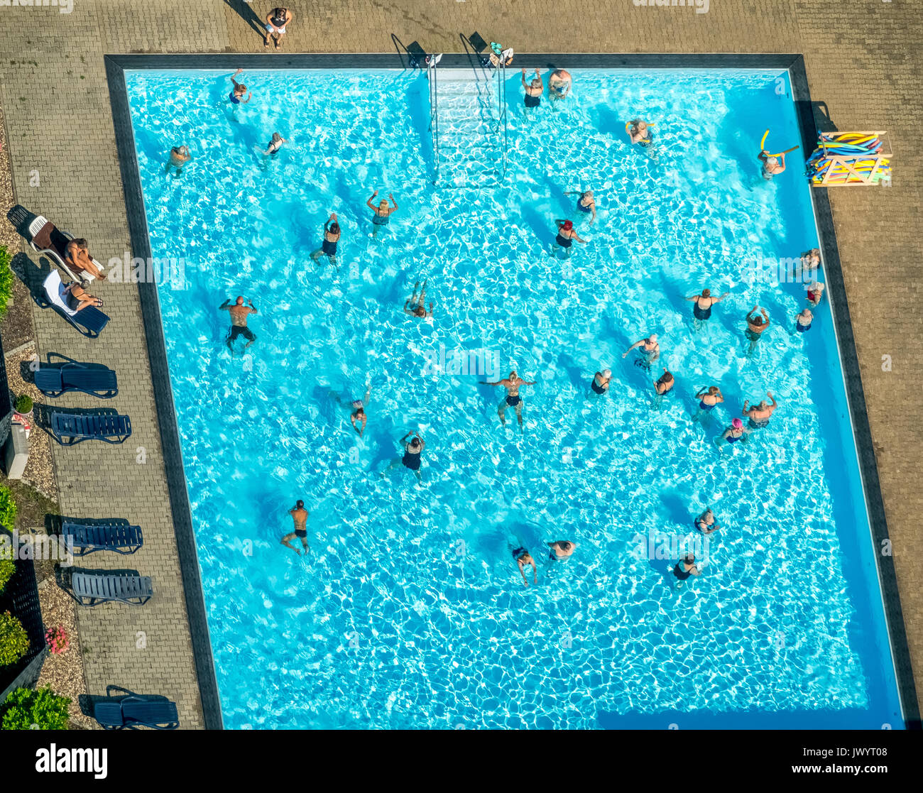 Outdoor pool area Vonderort, water aerobics, blue water, swimming pool