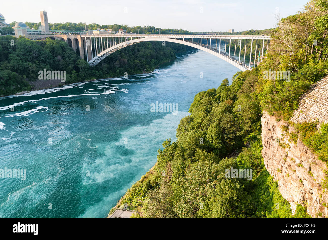Bridge over US Canada border in Niagara Falls Stock Photo - Alamy