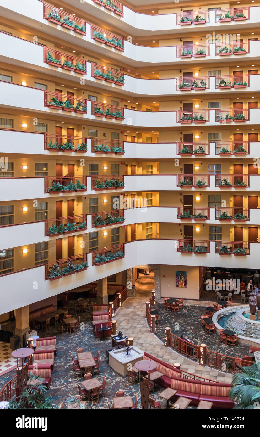 Interior of Embassy Suites in Albuquerque, New Mexico. Stock Photo