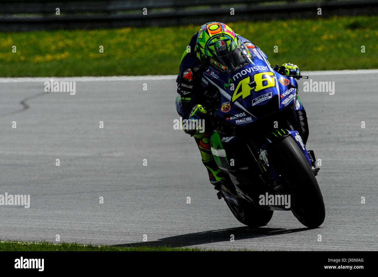 Spielberg, Austria. 13th Aug, 2017. Valentino Rossi (Movistar Yamaha MotoGP)  in action during MotoGP Grand Prix