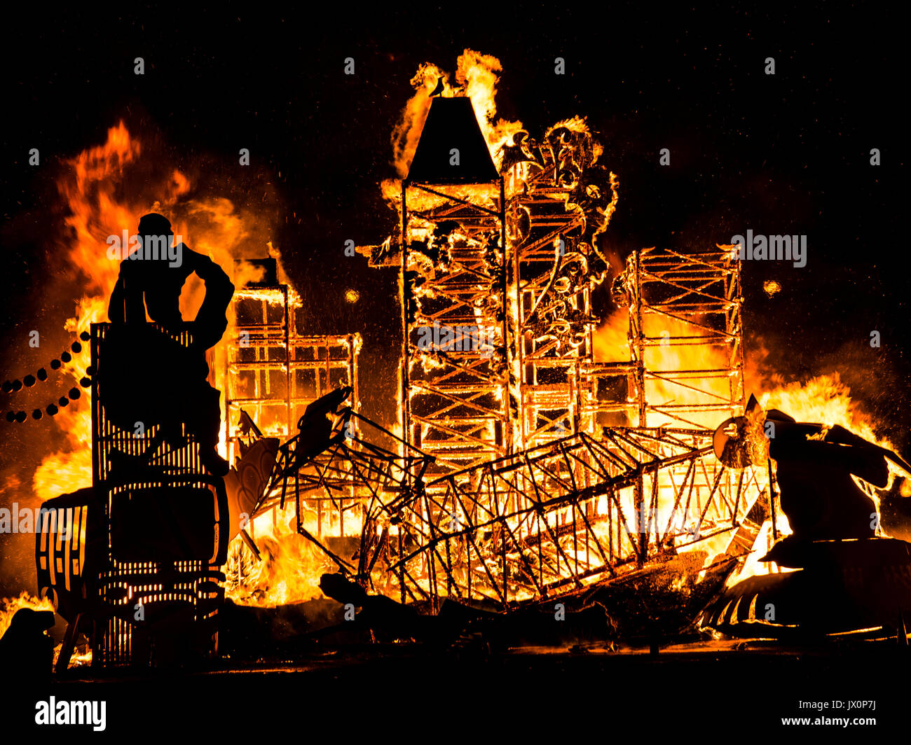 La Falla Setting Fire Event In Tohu Montreal Stock Photo Alamy