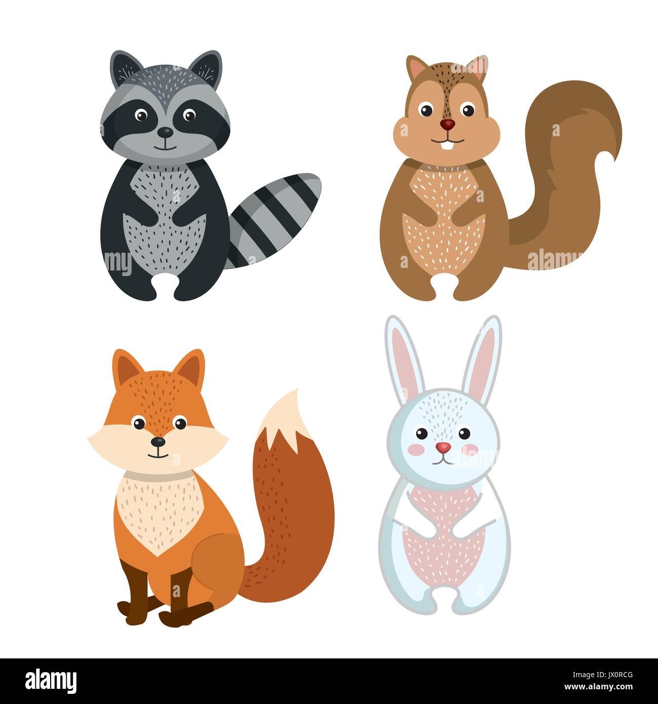 cute wild animal nature fauna set image vector illustration Stock ...