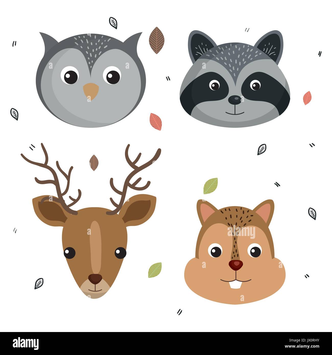cute wild animal nature fauna set image vector illustration Stock ...