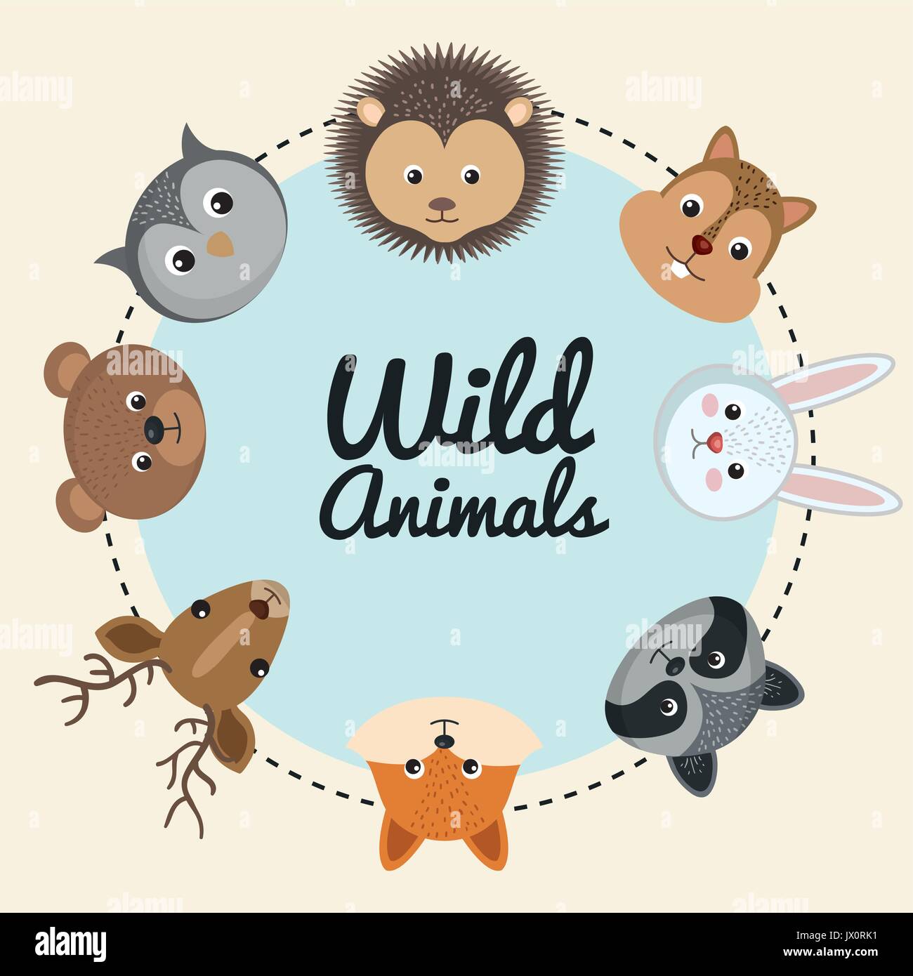cute wild animal nature fauna set image vector illustration Stock ...