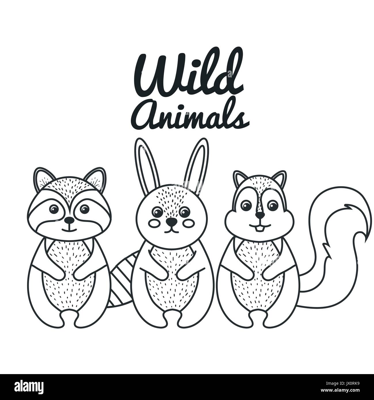 cute wild animal nature fauna set image vector illustration Stock ...