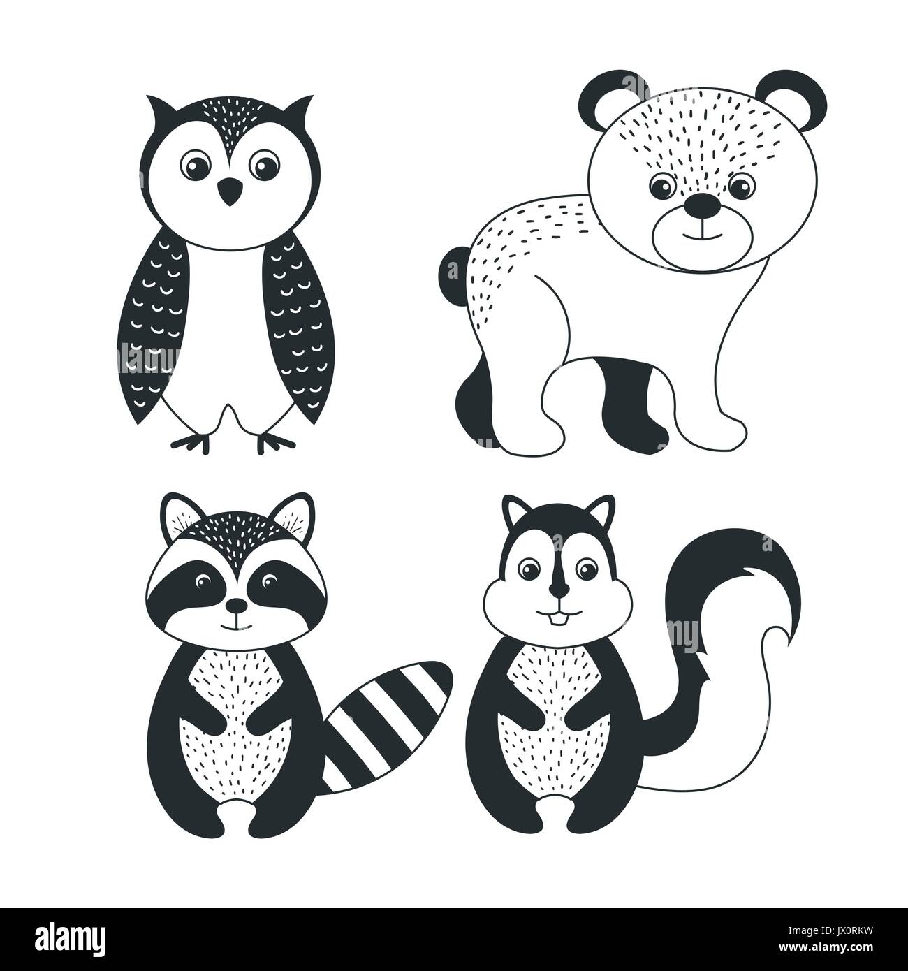 cute wild animal nature fauna set image vector illustration Stock ...