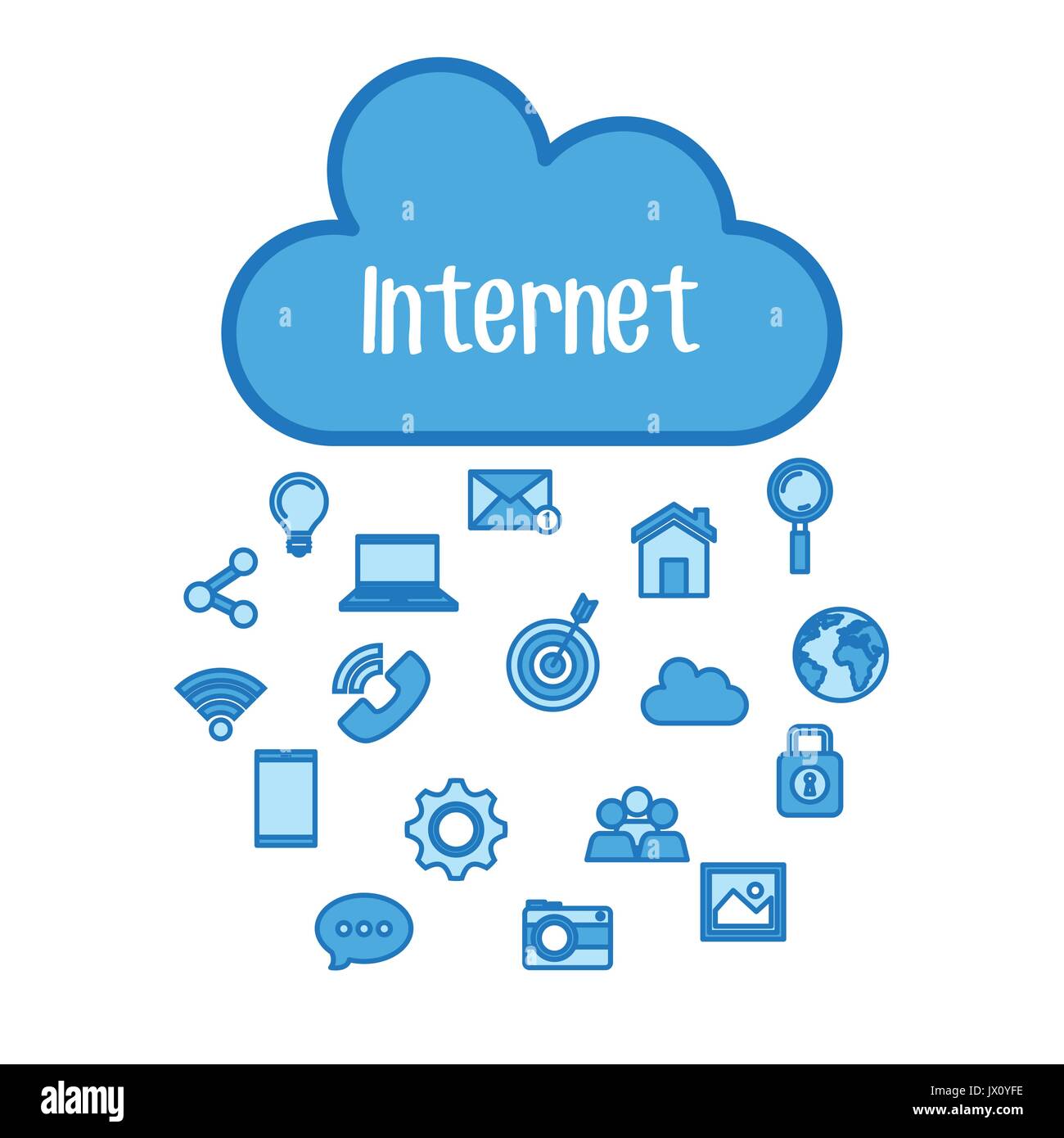 internet cloud computing media online digital technology vector ...