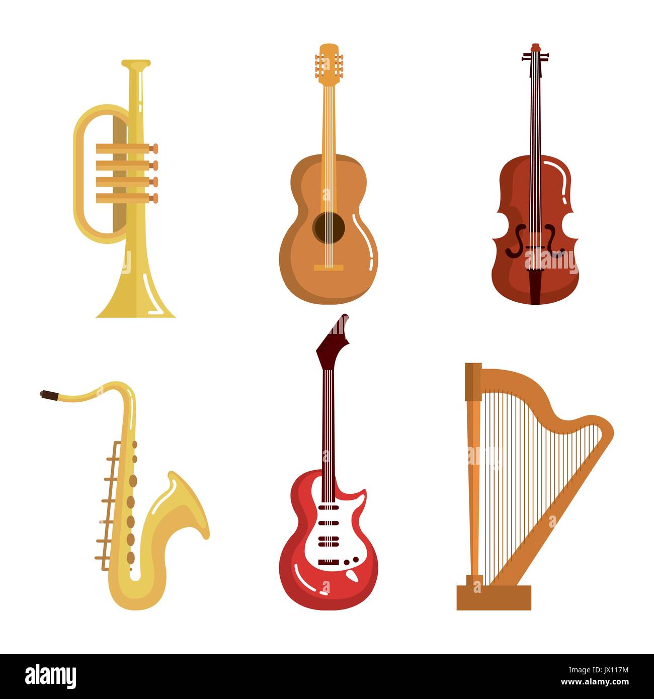 Symbol Instrumente set of musical instruments event symbols vector illustration Stock ...