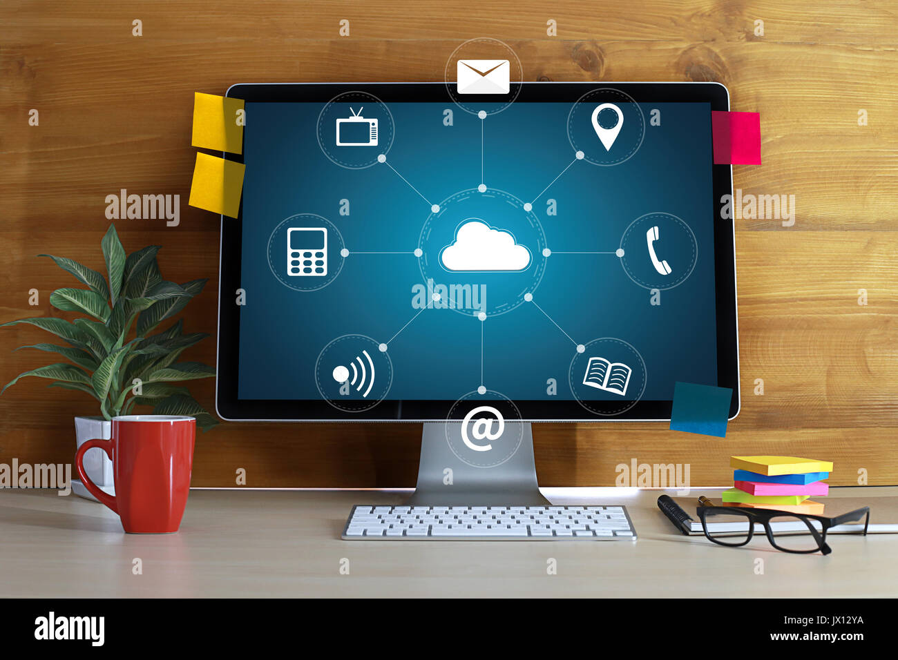 Cloud Computing diagram Network Data Storage Technology Service Stock ...