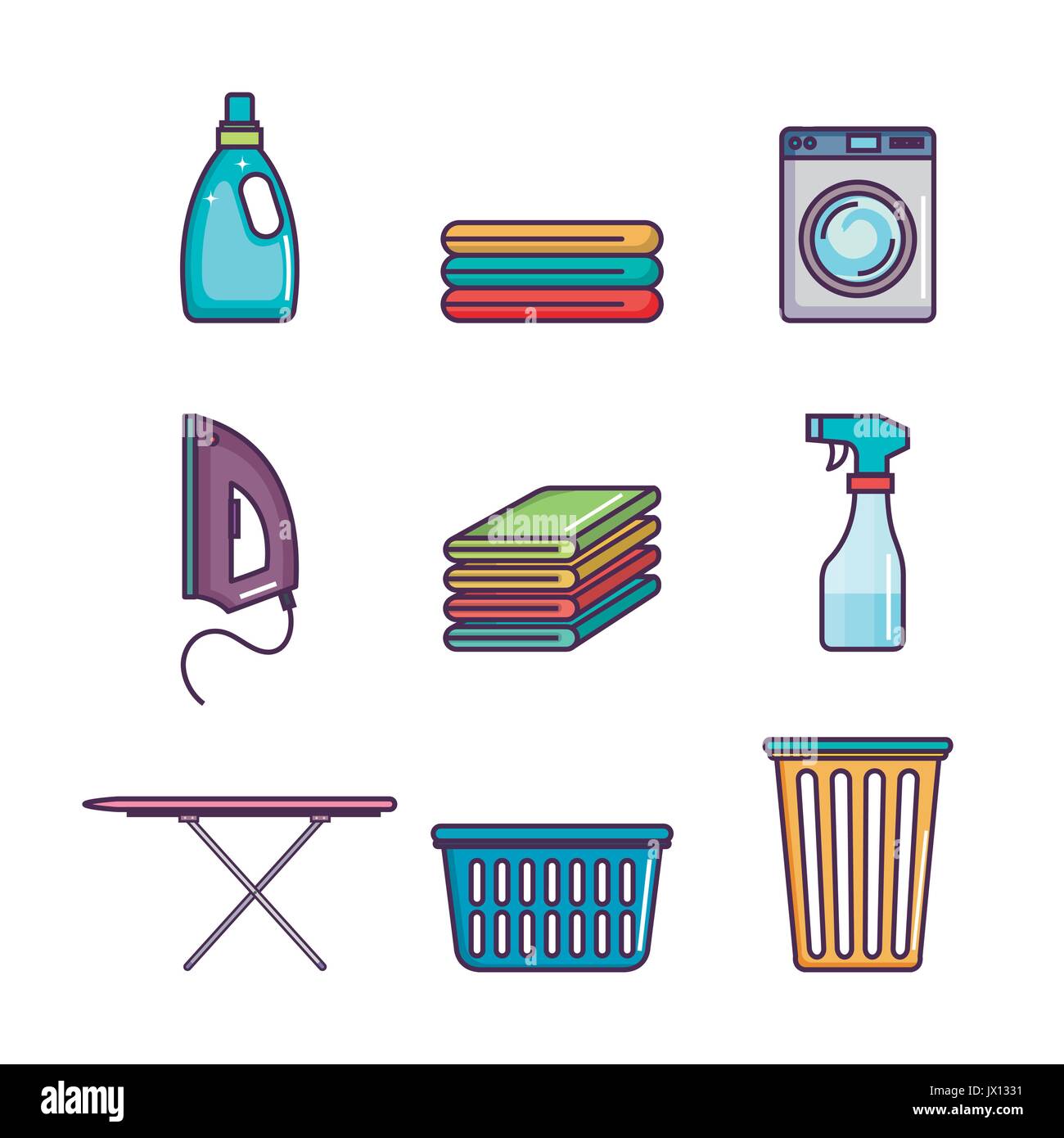 Laundry and dry cleaning icons vector illustration Stock Vector Image ...