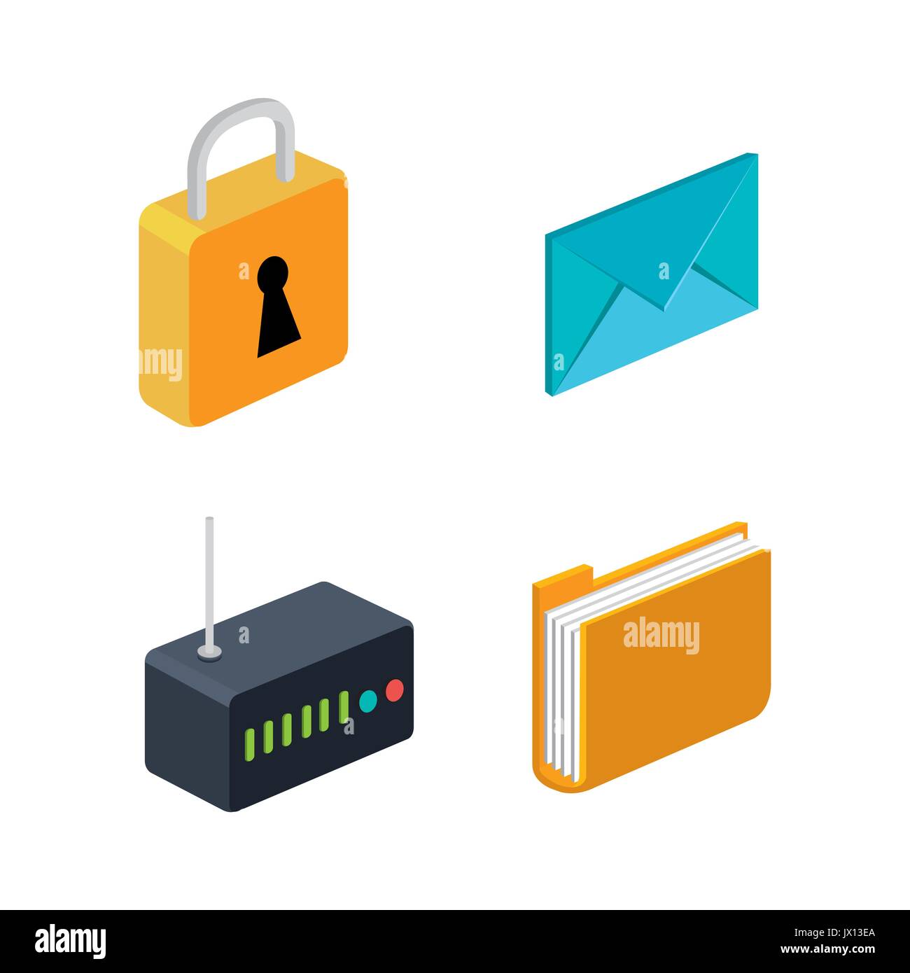 router folder email security connection technology collection vector