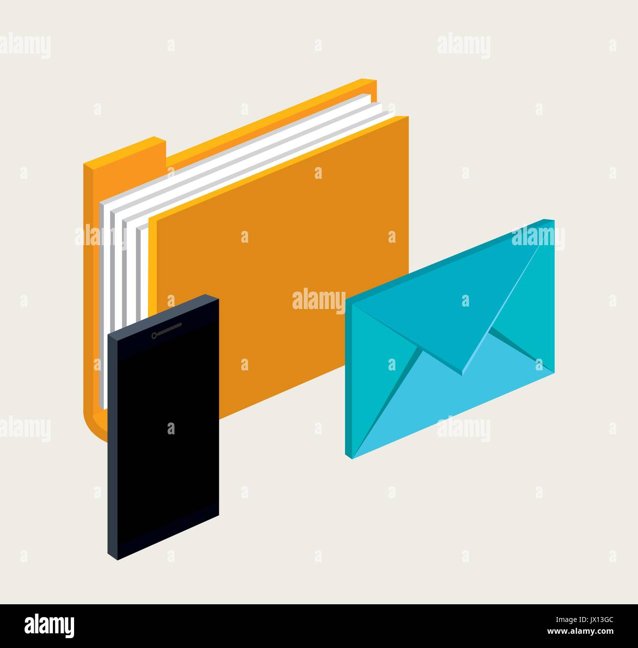 smartphone folder file email letter communication digital technology ...