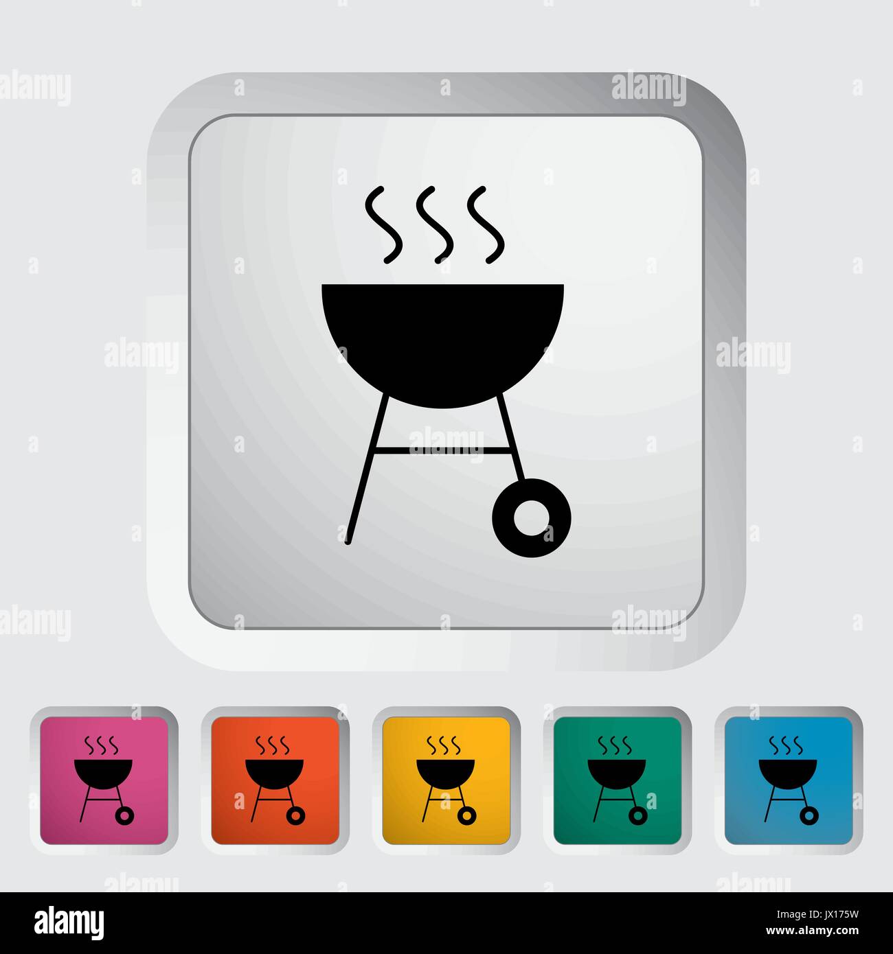 BBQ. Single flat icon on the button. Vector illustration Stock Vector ...
