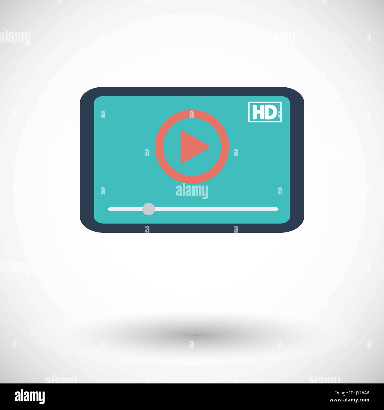 Video player. Single flat icon on white background. Vector illustration ...