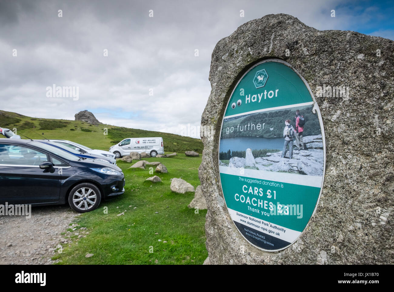 Car Park at Haytor, in Dartmoor, Devon Stock Photo