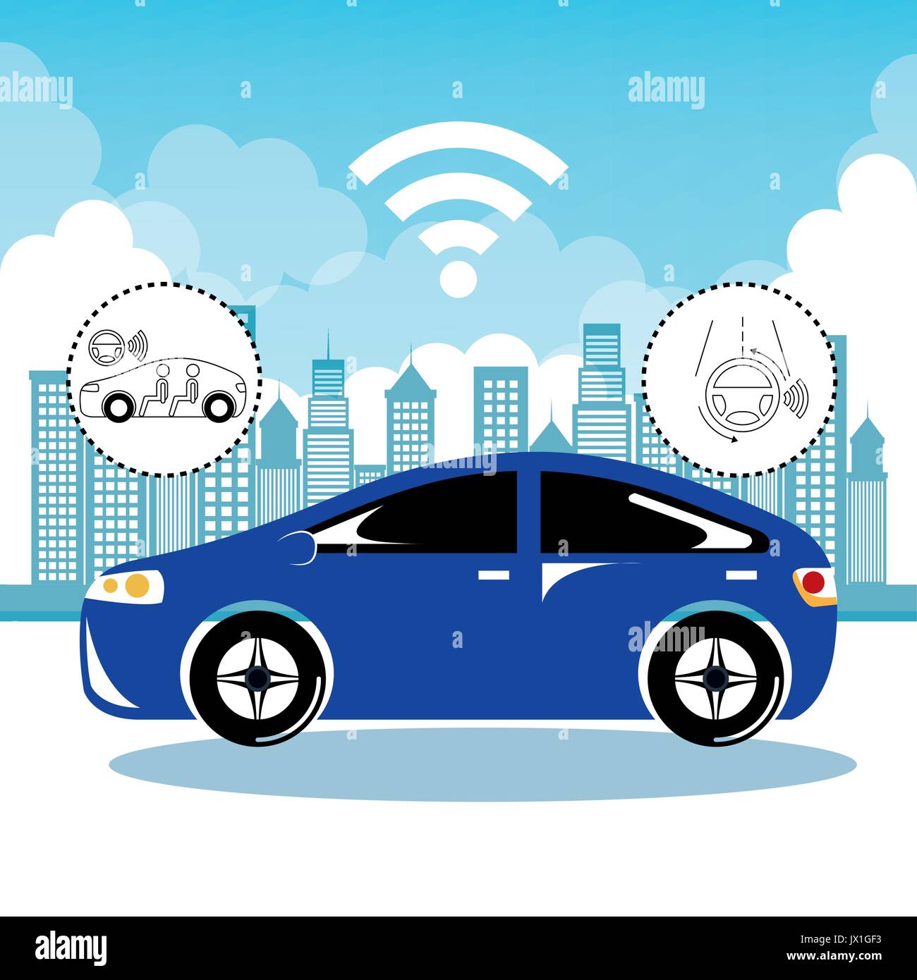 autonomous cars and wireless communication system, of Things, smart city, smart