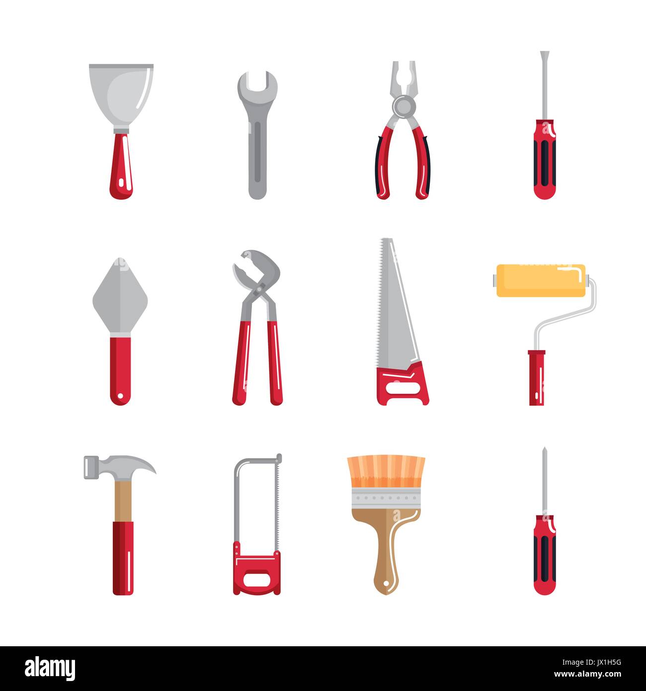 set building construction and home repair tools vector illustration ...