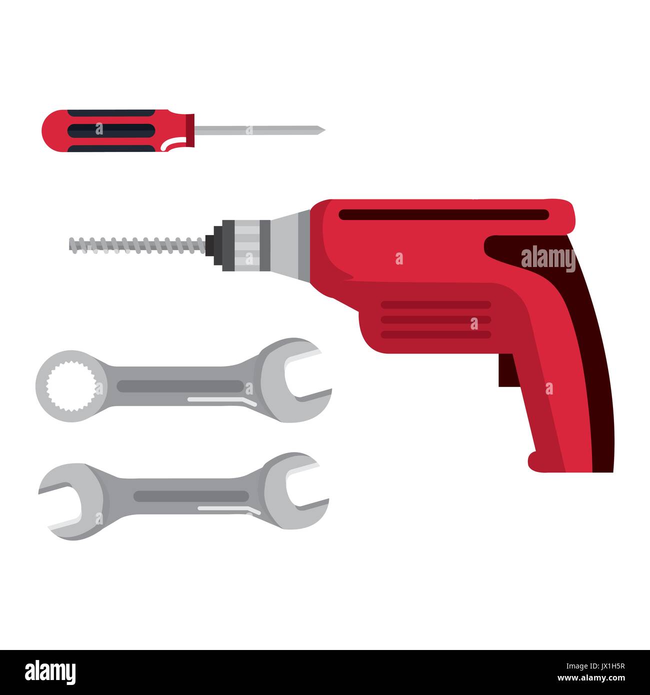 set building construction and home repair tools vector illustration ...