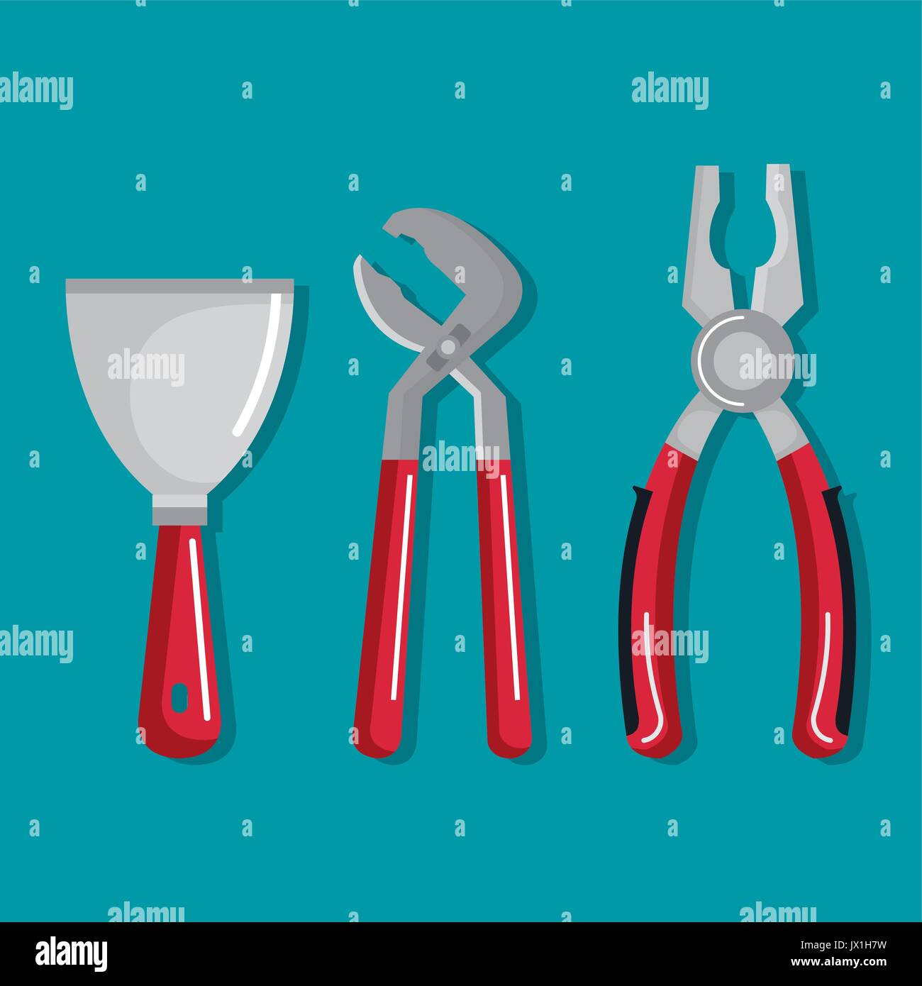 set building construction and home repair tools vector illustration