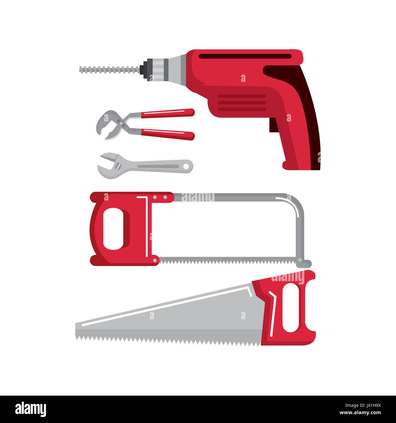 set building construction and home repair tools vector illustration ...