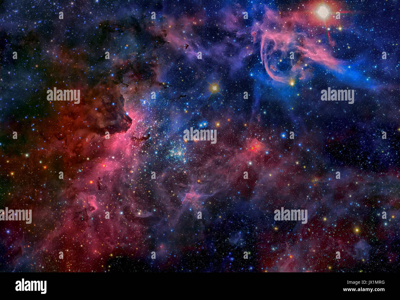 Image of the Carina Nebula in infrared light. Stock Photo