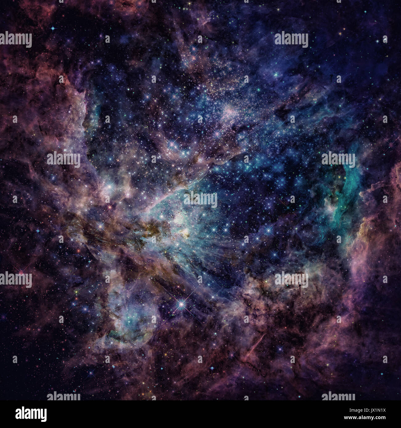 Universe filled with nebula, stars and galaxy. Stock Photo