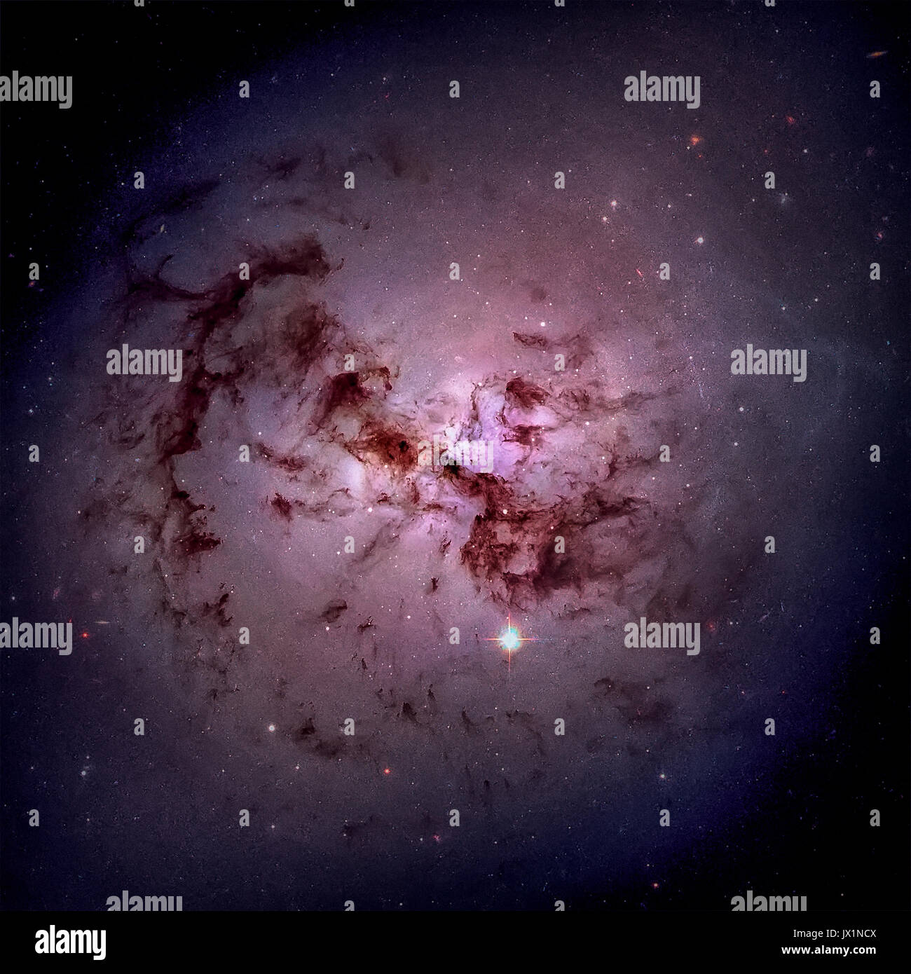 Giant elliptical galaxy NGC 1316 in the constellation Fornax Stock